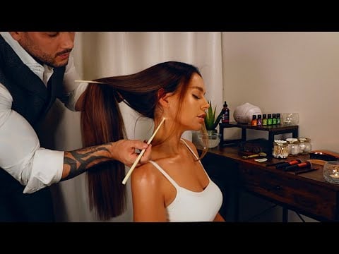 ASMR 💆🏻‍♀️ Relaxing Hair Play and Light Touch with @calmmoonasmr 🌹 British Male Whispering