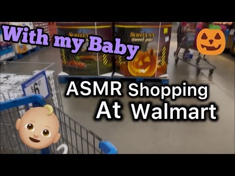 🛒ASMR  Shopping At Walmart +  R u Ready for Halloween ?  I’m a mom shopping with my Baby 👶🏼