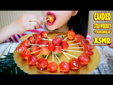 ASMR Candied Strawberry,Tanghulu(CRUNCHY) , Eating sound|LINH-ASMR