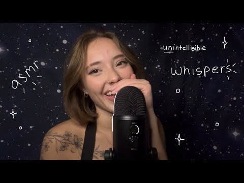 ASMR Unintelligible Whispering!!🌷W/ White Noise