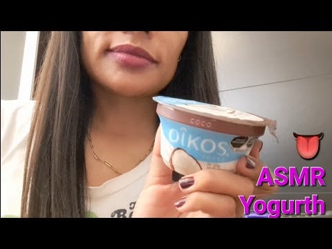 ASMR| COMIENDO YOGURTH CON EL 👆| #asmr #sonidosrelajantes