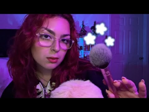 ASMR | putting you to SLEEP w/ face brushing, mic brushing, mouth sounds, repeating "go to sleep" 💤