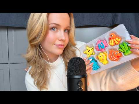 ASMR eating sugar-coated marshmellows 𑣲⋆🍡 (mouth sounds)