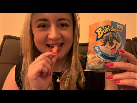 ASMR: PROVANDO BALA BUBBALOO CITRIC BLUEBERRY