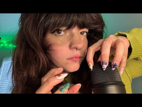 ASMR HIGH SENSITIVITY MIC SCRATCHING & MOUTH SOUNDS 💅🏻💚