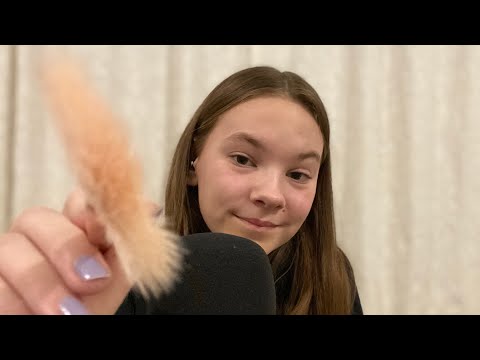 Face brushing + whisper ramble~Tiple ASMR