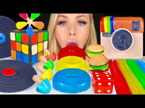 ASMR RETRO CAKE, EDIBLE RUBIKS CUBE, VINYL RECORDS, INSTAX CAMERA, JELLY MUKBANG 먹방