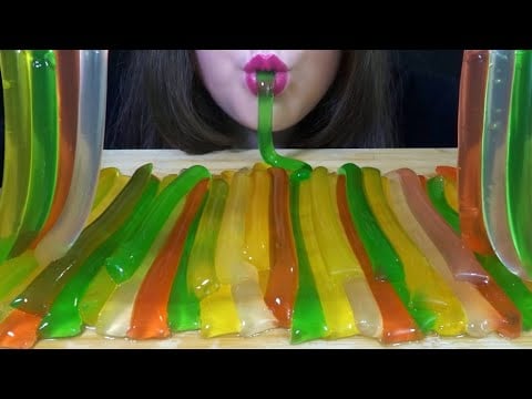 ASMR Jelly Noodles EXTREMELY Satisfying SQUISHY Eating Sounds