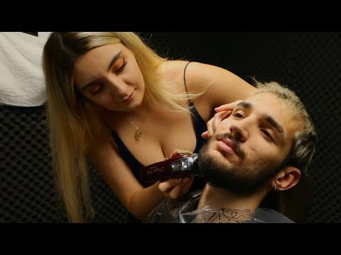 💈[Female Service By Ece] •ASMR HEAD MASSAGE •BEARD CUT •HAIR WASH