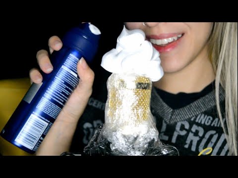 ASMR ESPUMA NO MICROFONE - sons relaxantes