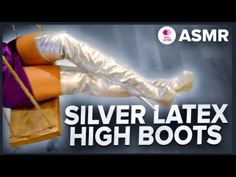 ASMR | Silver Latex High Boots (No Talking 4K)