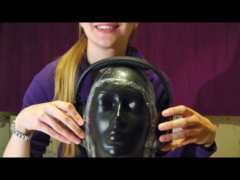 ASMR ♥ Headphones over Plastic Wrap over Mics (3D)