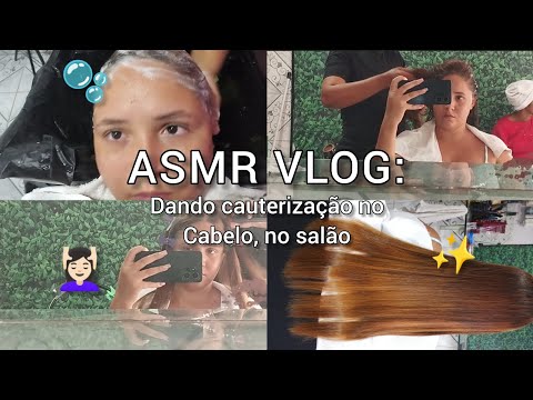 ASMR VLOG - Dando cauterização no meu cabelo no salão ❤️🫧✨ muito relaxante ❤️😴