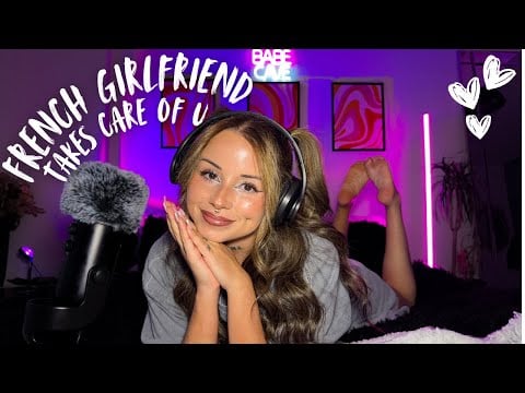 French Girlfriend comforts you after a long day ASMR ♡ (In French 🇫🇷)