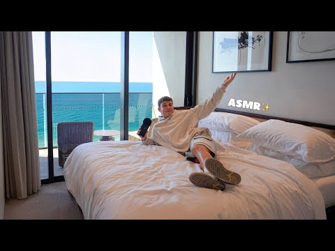 HOTEL ASMR✨ Relaxing Room Tour w/scratching, tapping, cozy triggers