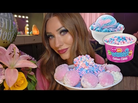 ASMR | Sweet & Soft Cotton Candy Ice Cream Desserts 🍧 Mukbang | Wisdom Teeth Surgery Healing 🧸