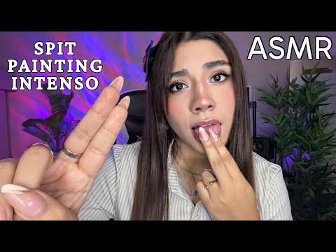 ASMR ESPAÑOL / SPIT PAINTING CON MUCHA BABA INTENSA  (10K% relajante)