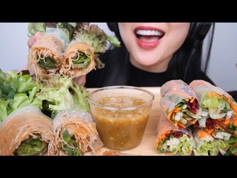 REFRESHING SALAD ROLLS (ASMR EATING SOUNDS) NO TALKING | SAS-ASMR