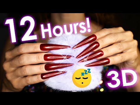 3D HEAD MASSAGE 😴 12 Hours ASMR  (No Talking) 4k