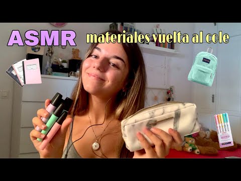 ASMR con MATERIAL ESCOLAR 📒🖍 / Vuelta al cole 📚 | Paulichi21