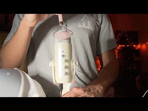 ASMR| Jade Roller on Mic, Hat Scratching, and More