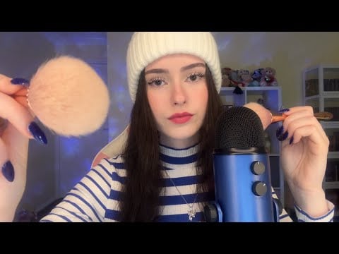 ASMR brushing your face & the mic 💙