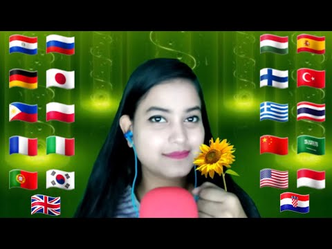 ASMR "Sunflower" In Different Languages With Whispering