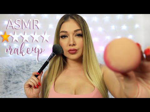 [ASMR] Worst Reviewed Makeup Artist Role Play Soft Spoken (Brushing, Tapping, Russian Accent)