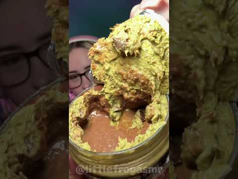 DUBAI CHOCOLATE PEANUT BUTTER 🍫🥜 #asmr #eating #food #dubaichocolate