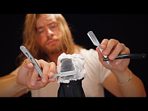 Ultra Fast RAW Barbershop Razor Shave Sounds 🪒💈ASMR💈🪒