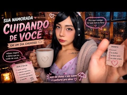 CUIDANDO DE VOCÊ EM UM DIA CHUVOSO, Cuidando de ti en un día lluvioso,Taking care of you #asmr 