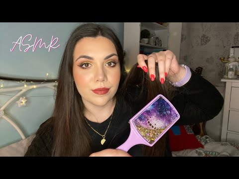 ASMR | Hair Brushing, Hair Play & Tapping on The Brush 💜