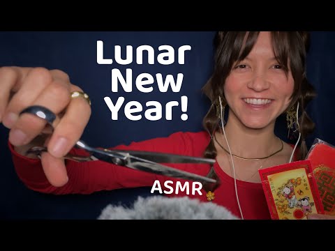 ASMR Haircut Roleplay for Lunar New Year! (Fluffy mic, scissors, head massage, whispering, etc)