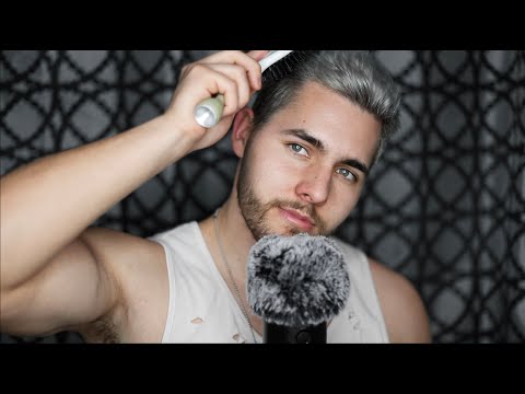 ASMR Hair Play 💆‍♂️ Brushing & Combing Silver Hair - Scalp Massage