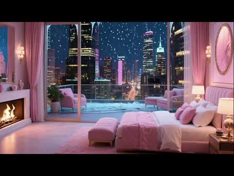 Relaxing on a Rainy Day in the City | Elegant Penthouse Bedroom for Sleep Relaxation Stress Relief