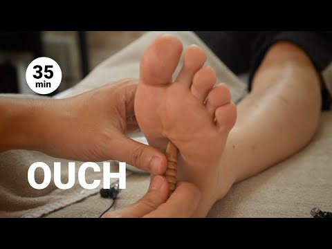 痛がる足つぼ | ごりごり足の眠れないデータオペレータ [左足] | 50代男性 | 音量注意