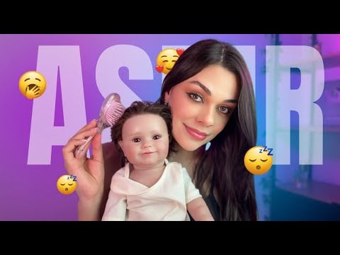 ASMR: Fazendo Massagem No Cabelo Da Minha Bebê👧🏻 (ela dormiu em 5 minutos) 