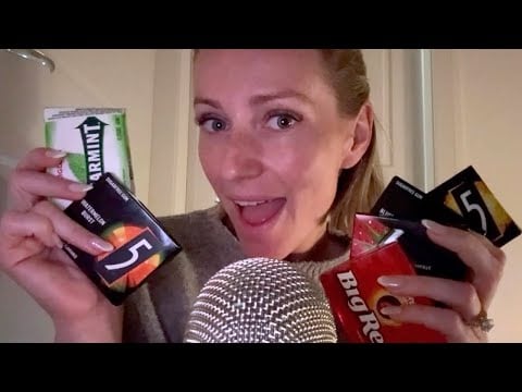 ASMR Gum Chewing Mukbang & Sticky Finger Tapping