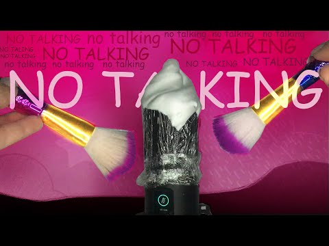 ASMR ESPUMA no microfone com pincel SEREIA - (asmr no talking)