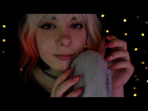 ASMR | 1h cozy Whispering & Towel Scratching - Rain Ambience, Talking you to Sleep