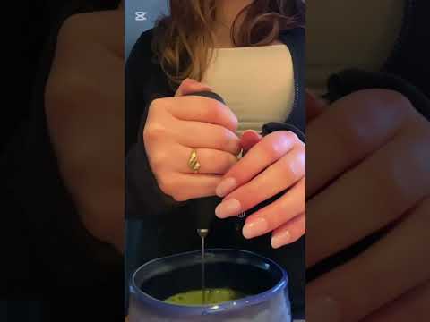 ASMR making matcha iced #asmr