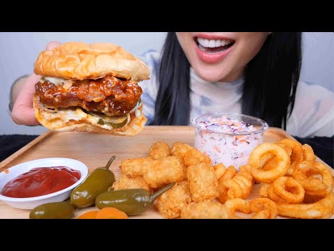 JUICY SPICY CHICKEN BURGER (ASMR EATING SOUNDS) NO TALKING | SAS-ASMR