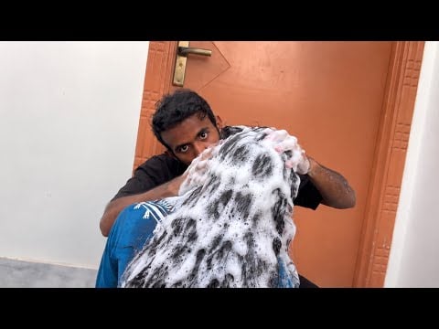 ASMR Head Wash With Shampoo on My Best Friend 🧴 | Relaxing Hair Washing Sounds 😴