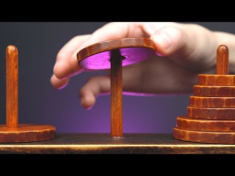 ASMR😴하노이탑을 옮기는 동안 당신은 잠들 것입니다😴하노이탑 퍼즐 Tower Of Hanoiㅣ퍼즐 + 나무소리 = 수면제ㅣ잠오는ㅣ꿀잠
