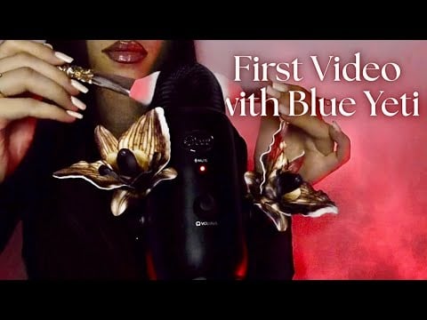 ASMR My First Video with The Blue Yeti Mic 💫 (mic brushing, scratching, tape, lotion) 