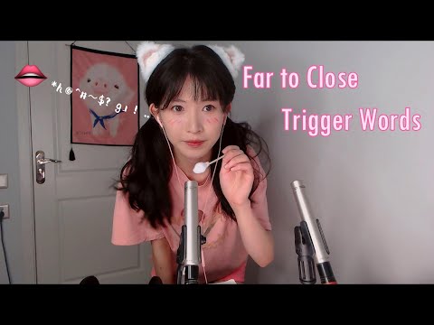ASMR 由遠到近 濕熱觸發詞流進耳朵 Far to Close Trigger Words