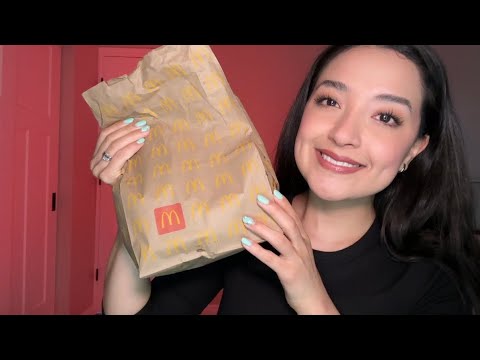 ASMR | McDonald’s spicy chicken sandwich, nuggets and fries 🍟