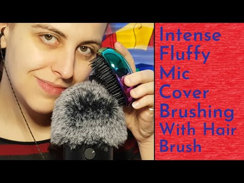 ASMR Intense Fluffy Mic Brushing With Hair Brush (Scratchy Brushing Sounds, No Talking After Intro)