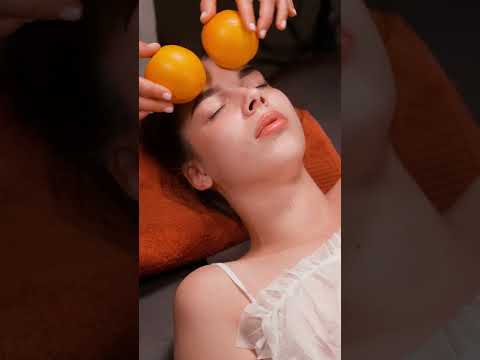 ASMR relaxing face and neck massage with oranges for Lisa #asmrmassage