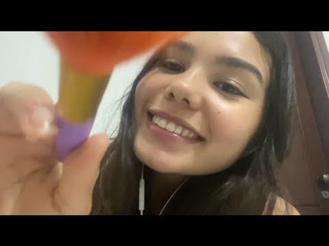 ASMR: pincel na tela + sons de boca 💦